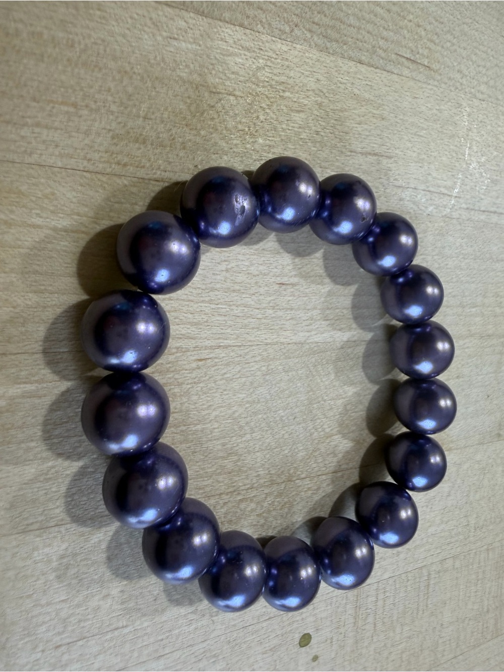 Elegant Purple Pearl Stretch Bracelet - Women Jewelry stretchy - Picture 2 of 4